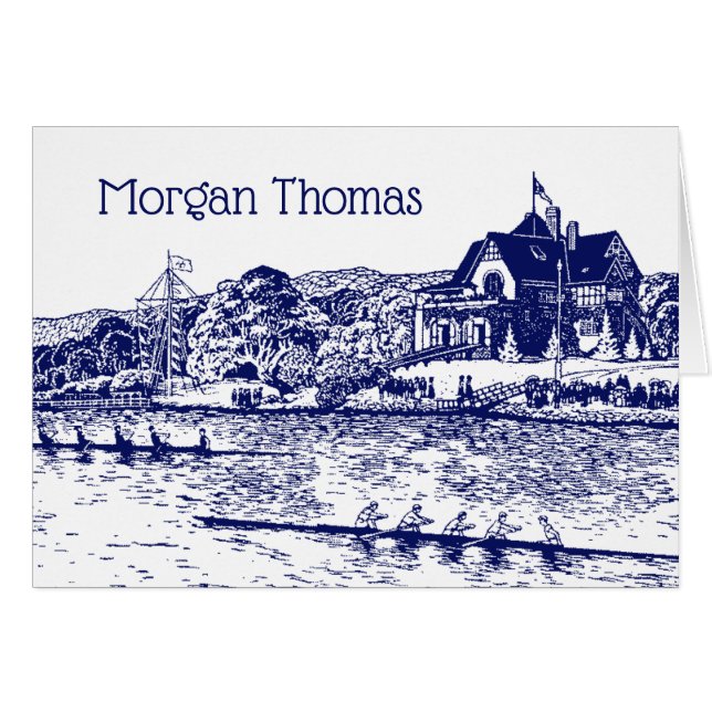 Cartão Corridas De Tripulantes Com Azul De Banheiro (Frente horizontal)