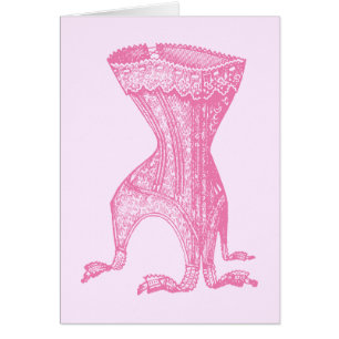 Cartão Corset francês rosa