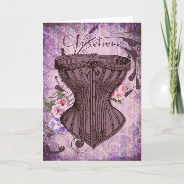 Cartão Corsetiere I Corset illustration greeting card (Frente)
