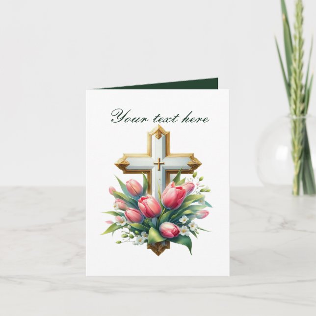 Cartão Corta-Corte com rosas personalizáveis (Frente)