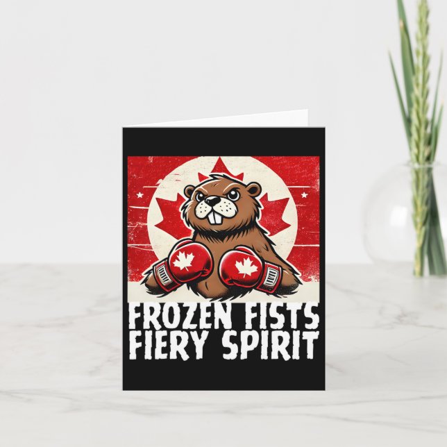 Cartão Corta o Canadá Contra Tarifas Canadianas Beaver B (Frente)