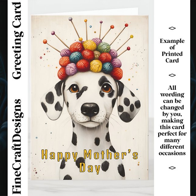 Cartão Cortando Cachorro Dalmático, Matriz Personalizada  (Criador carregado)