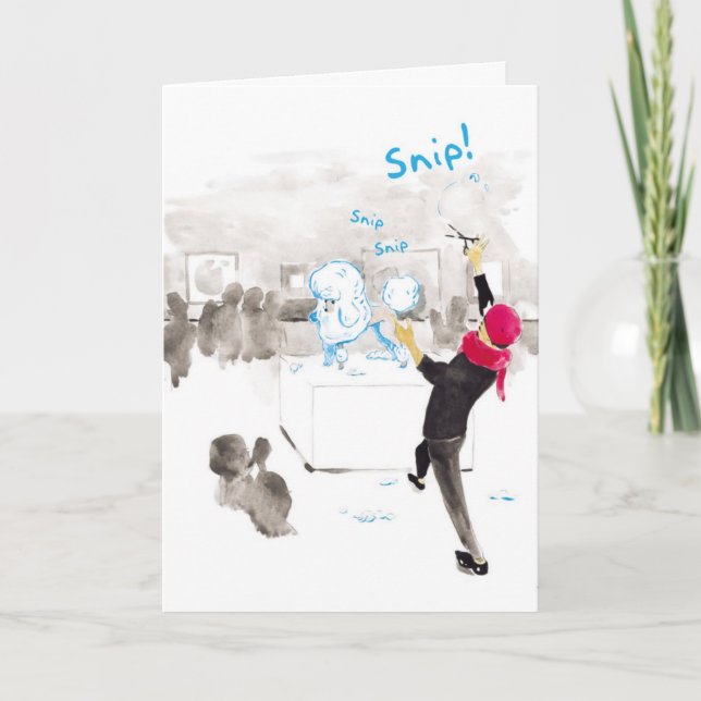 Cartão Corte de Cabelo da Galeria de Poodles - Aniversári (Frente)