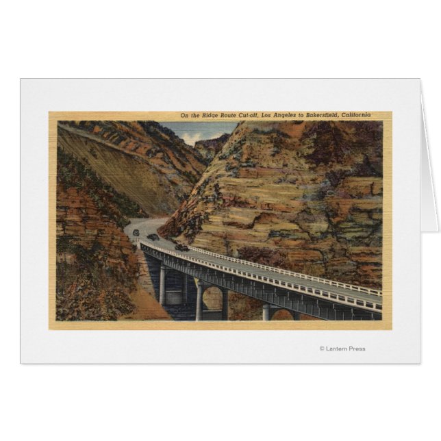 Cartão Corte de Ridge Route, indo para Bakersfield (Frente Horizontal)