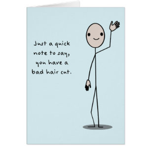 Cartão Corte mau do cabelo