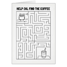 Coruja da ajuda para encontrar para dentro o café