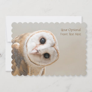 Cartão Coruja de Casca de Cute de Texto Personalizado