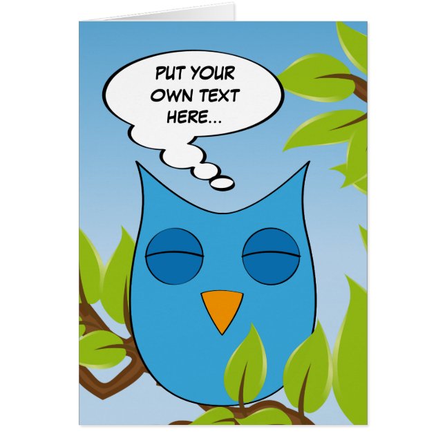 Cartão Coruja de sonho customizável - cores múltiplas (Frente)