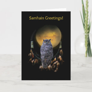 Cartão Coruja e Dream Catcher Samhain