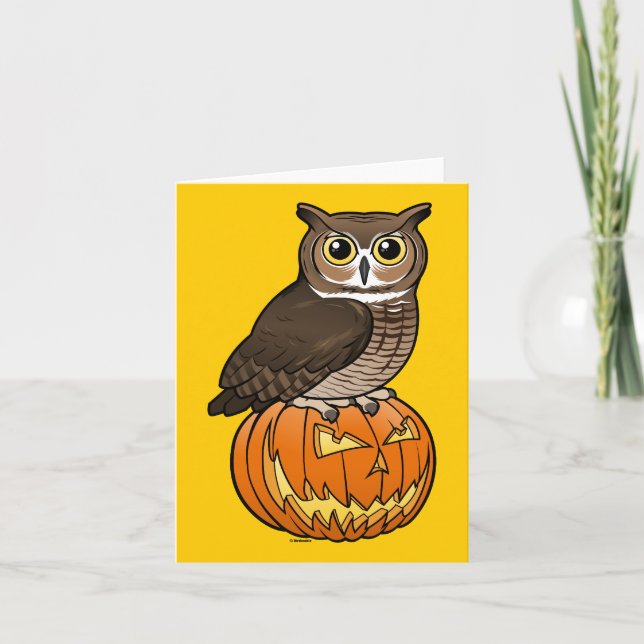 Cartão Coruja Excelente de Halloween (Frente)