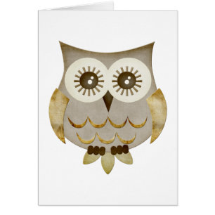 Cartão Coruja larga dos olhos
