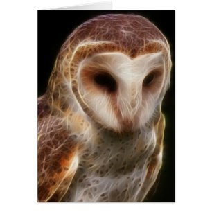 Cartão Coruja Mascarada Fractal