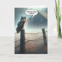 Coruja Na Cerca Postada Para Ficar Aniversário Mai