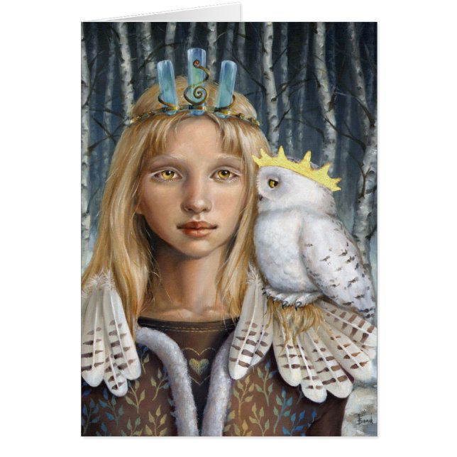 Cartão Coruja nevado (Frente)