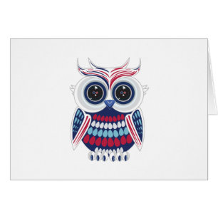 Cartão Coruja Patriótica - Azul
