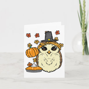 Cartão Coruja Pergrim Cute Fall Autumn Women Gi