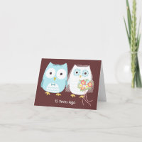 Coruja Personalizada Casal Feliz Aniversário de Ca