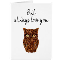 Coruja sempre te ama lenha romântica