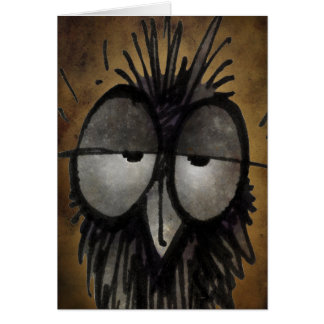 Cartão Coruja sonolento engraçada