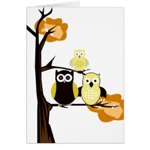 Cartão Corujas Amarelas