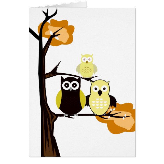 Cartão Corujas Amarelas (Frente)