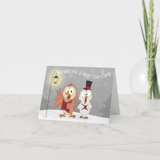 Cartão Corujas Cantando  (Frente)