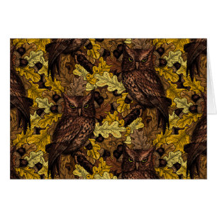 Cartão Corujas de outono