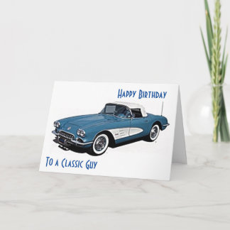 Cartão *CORVETTE STYLE*  Birthday Wishes To A CLASSIC GUY