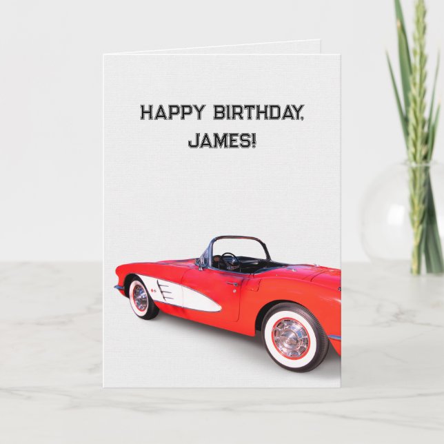Cartão Corvette Vermelho e Branco 1960 (Frente)