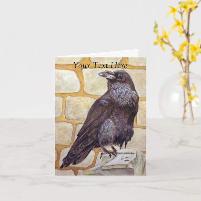 Cartão Corvo (Flor Amarela)