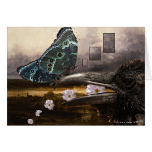 Cartão Corvo & borboleta