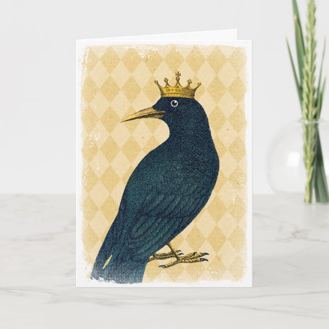 Cartão Corvo Preto com uma Coroa de Ouro (Frente)