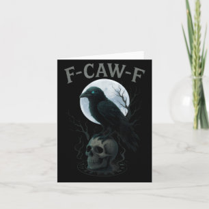 Cartão Corvo Preto Gótico Crânio Lua Halloween