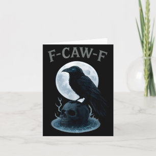 Cartão Corvo Preto Gótico Crânio Lua Halloween