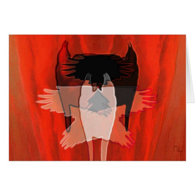 Cartão Corvos abstratos (Frente Horizontal)