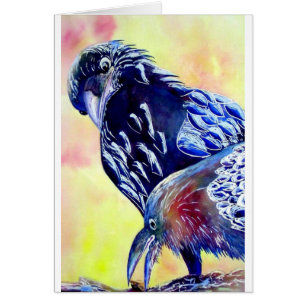 Cartão Corvos com fome