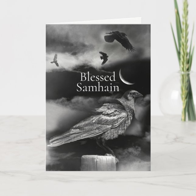 Cartão Corvos de Samhain e Lua Crescente  (Frente)