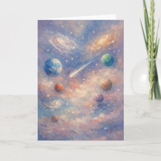 Cartão Cosmic Art Card – Planets & Galaxies (Frente)
