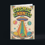 Cartão Cosmic Kindness Birthday Card, Cute Space Birthday<br><div class="desc">A cute and colorful cosmic-themed birthday card featuring a friendly UFO, smiling planets, and a rainbow beam full of hearts. Perfect for kids, teens, or anyone who loves space and positive vibes. This unique greeting card spreads kindness, joy, and imagination, making it a perfect choice for birthdays and special moments....</div>