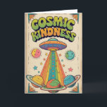 Cartão Cosmic Kindness Birthday Card, Cute Space Birthday<br><div class="desc">A cute and colorful cosmic-themed birthday card featuring a friendly UFO, smiling planets, and a rainbow beam full of hearts. Perfect for kids, teens, or anyone who loves space and positive vibes. This unique greeting card spreads kindness, joy, and imagination, making it a perfect choice for birthdays and special moments....</div>