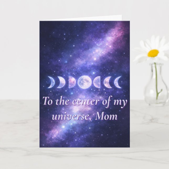 Cartão Cosmic Moon Phases Mother’s Day Card (Planta pequena)