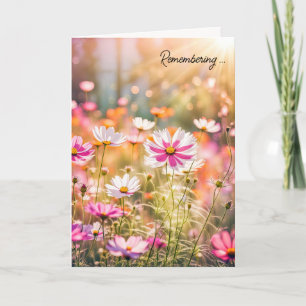 Cartão Cosmos Rosa de Verão para a Simpatia