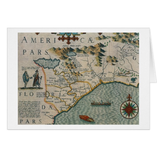 Cartão Costa de North Carolina, detalhe do mapa (Frente Horizontal)