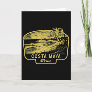 Cartão Costa Maya México Praia Surf Vintage Azul Homens M