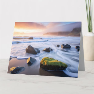 Cartão Costa Oceânica Mar Natureza Gelo Água Pôr do Sol P