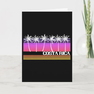 Cartão Costa Rica Estilo Retro Ilha de Praia Pôr do Sol V