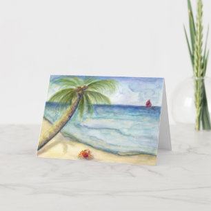 Cartão Costal scenery palm beach greeting card