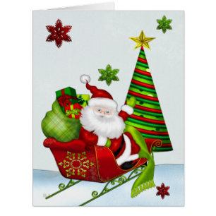 Cartão COSTUME clássico bonito da rareza do papai noel