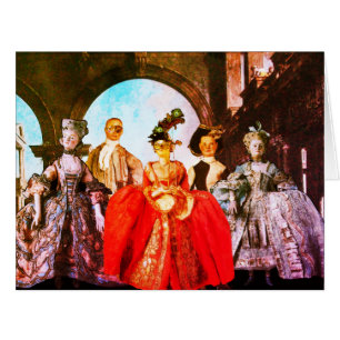 CARTÃO COSTUMES ANTIGOS ITALIANOS DE MÁSCARAS DE MASCARA