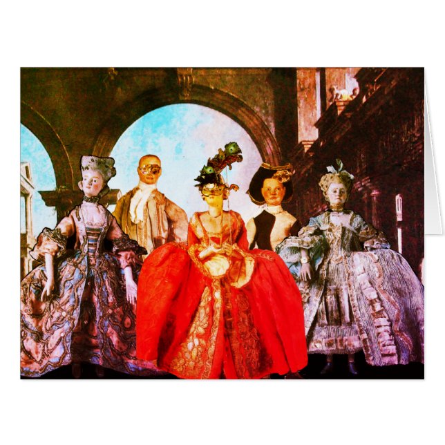 CARTÃO COSTUMES DE MÁSCARAS DE MASCARADA DE PAPETAS ANTIG (Frente horizontal)